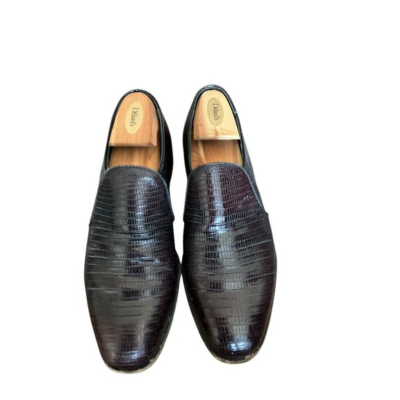 Footjoy Teju Loafers Shoes Leather Lizard Burgundy VTG Men\'s 9 C USA main image 6